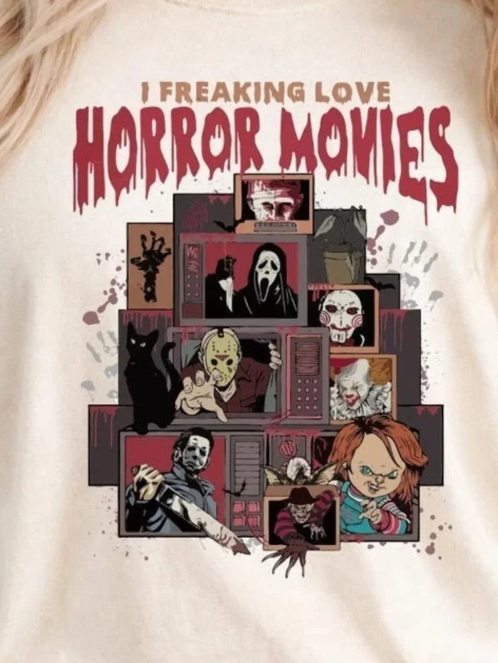 I Freaking Love Horror Movies Shirt, Halloween Shirt, Scary Movie Lover Shirt